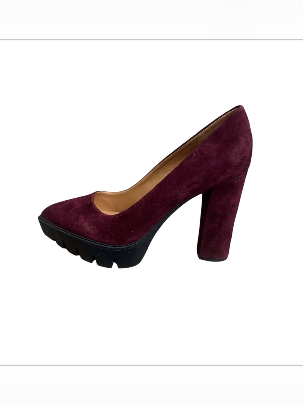Nine West Burgundy Suede Platform Pump